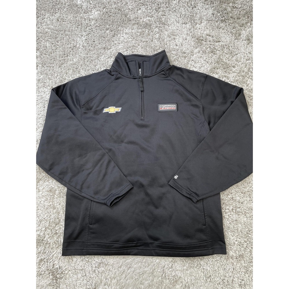 Chip Ganassi Racing 1/4 Zip Pullover Mens Medium Black Chevrolet Badger Sport
